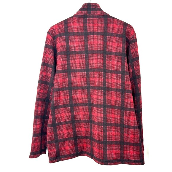 New Mack Russo Men Red Plaid Zip Up Fleece Pullover Sweater Shacket Sz XL 1081H4 - Picture 5 of 11